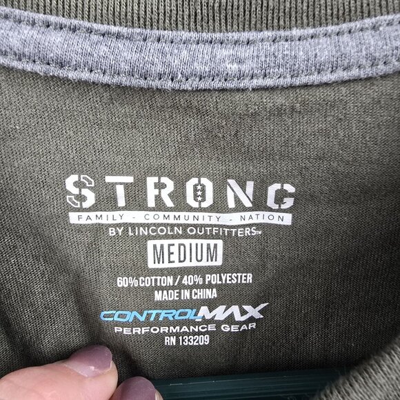 Lincoln Outfitters Strong Mens Medium T-Shirt  Green  Cotton Blend Size M - Picture 3 of 6